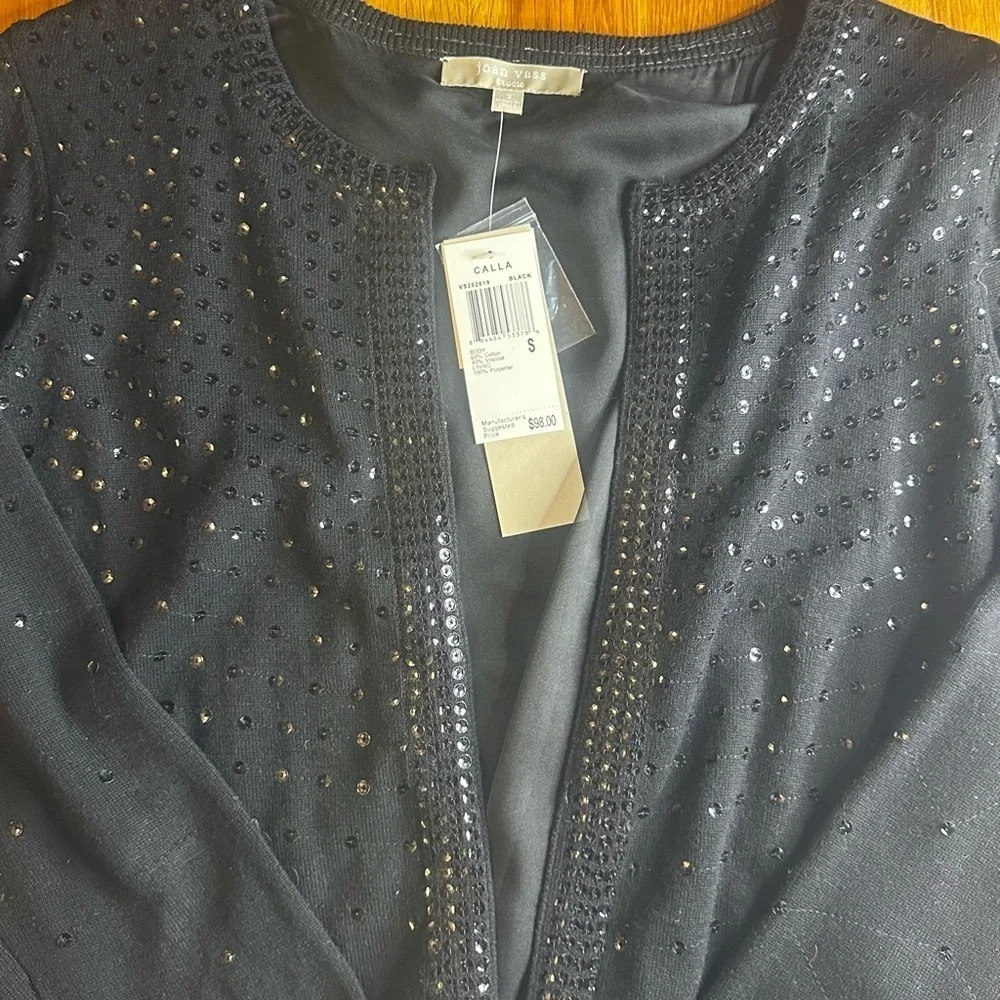 Joan Vass Black Sequin Sweater New with tags!